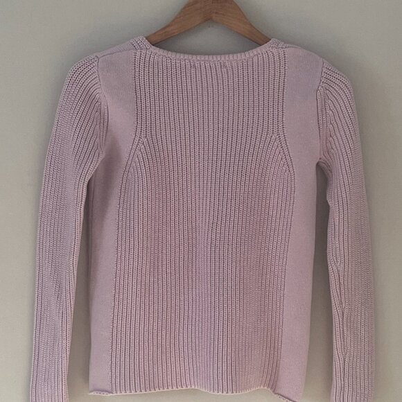 Burgess ribbed V-neck Pullover Cashmere Cotton Blend Quiet Luxury Size XS - Picture 6 of 7